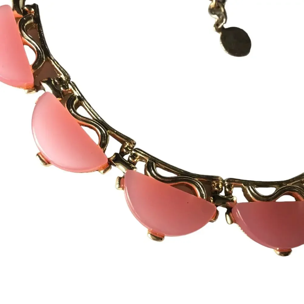 Pink moonstone collar necklace, possibly vintage?